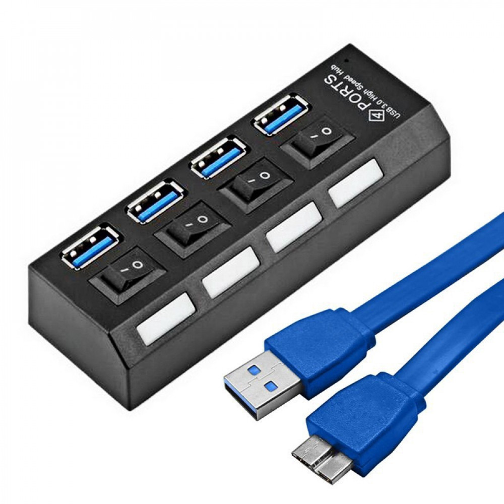 HUB 4 PORT ON OFF USB 3.0