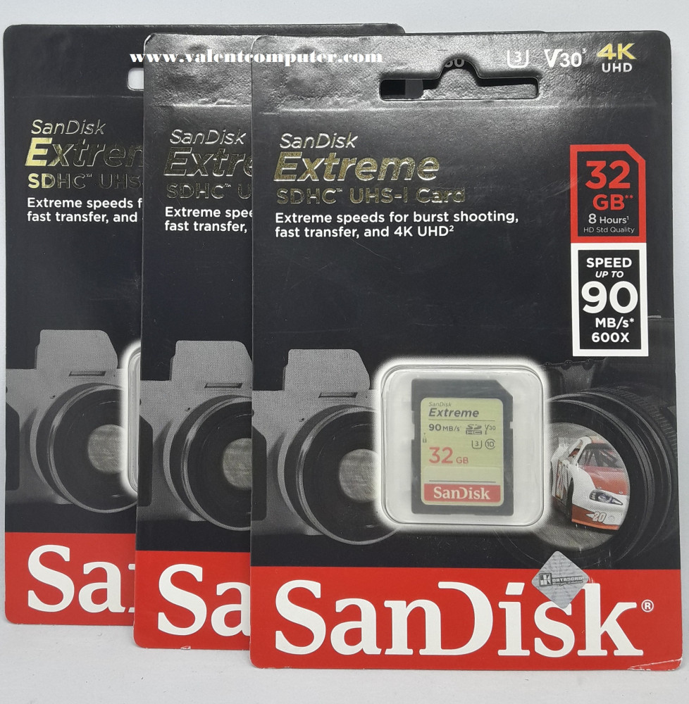 Sandisk Extreme SDHC UHS 32GB 90MB/s Sd Card