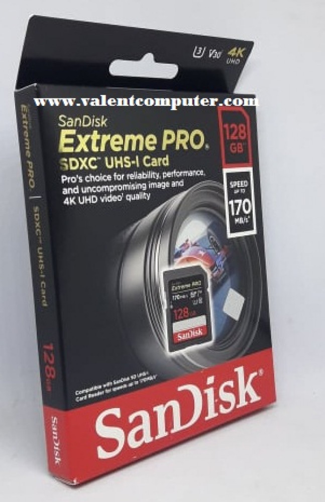 Sandisk Extreme Pro SDXC UHS 128GB 170MB/s Memori Camera SD Card Original