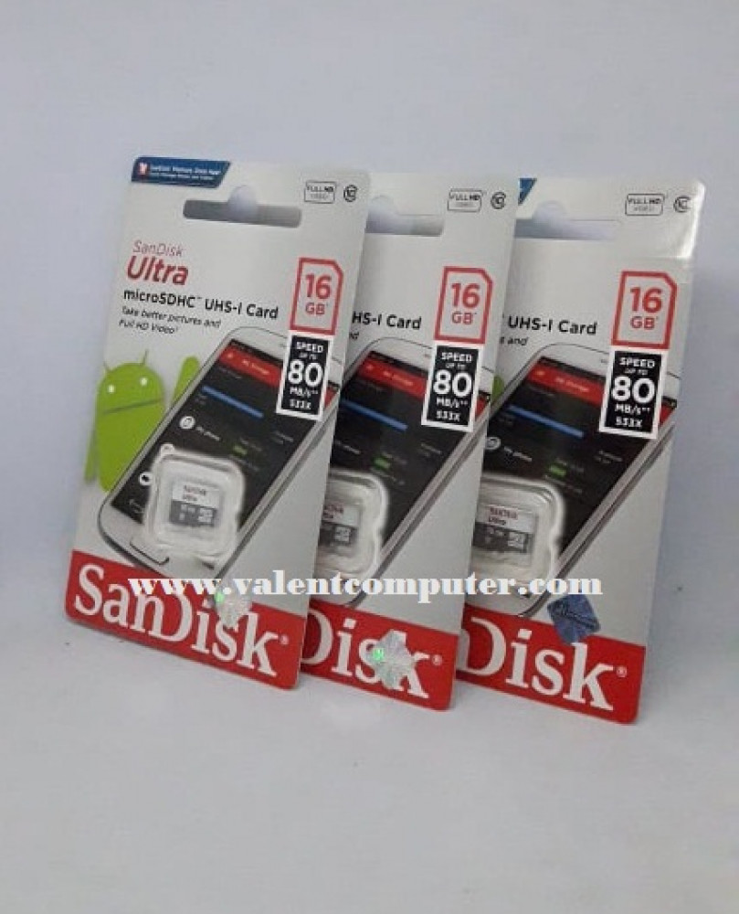 MICRO SD SANDISK 16GB CL10 80MB/S